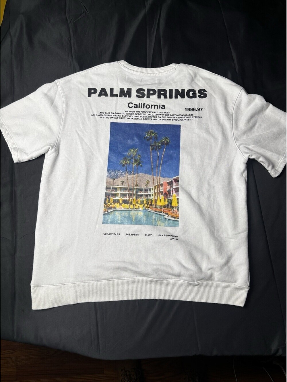 Topman Palm Springs California Graphic White Sweatshirt XL